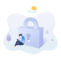 Person Thinking with Lock - protection - Free Download PNG