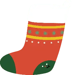 Christmas Stocking - green - red - Free Download PNG