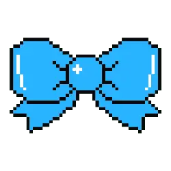 Blue Bow Tie - pixel art - No Watermark PNG