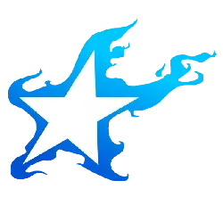 Blue Flame Star Pattern - star - No Background PNG