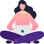 Girl in Pink Top and Purple Pants - illustration - Transparent Layer PNG