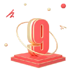 Number Nine - red - No Background PNG