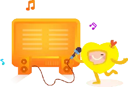 Singing Heart Character - heart shape - High Resolution PNG
