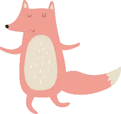 Pink Fox - animal - Transparent Background PNG