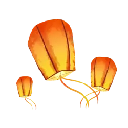 Lanterns - orange - High Resolution PNG