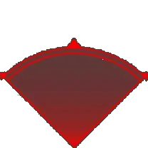 Red Fan Shape Pattern - geometric shape - Transparent Background PNG