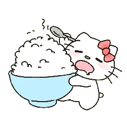 Cat Eating Rice - food - Transparent Layer PNG