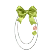 Green Ribbon Necklace - gift - PNG