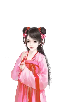 Pink Hanfu Girl - hair accessory - pink - Transparent Background PNG