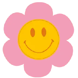 Smiley Flower - pink - Lossless PNG