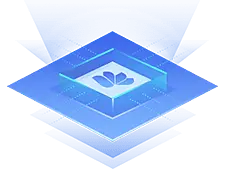 Blue Cube - minimalist design - Transparent Background PNG