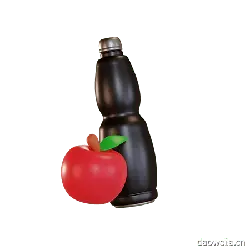 Apple and Bottle - green - PNG Images