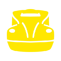 Yellow Car Icon - symbol - Transparent Background PNG