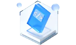 Blue Cube - geometric shape - simple design - High Resolution PNG