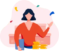 Woman in Red Top - money - No Watermark PNG