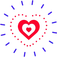 Heart Pattern - red - blue - Transparent Layer PNG