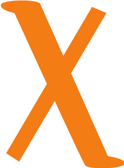 Orange Letter X - logo - High Resolution PNG