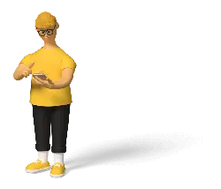 Cartoon Character with Hat - phone - cartoon - No Background PNG