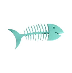 Fish Skeleton - comic - High Resolution PNG