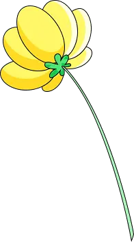 Yellow Flower - simple - No Background PNG