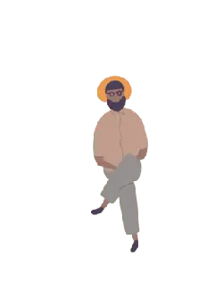 Black Man with Halo - illustration - High Resolution PNG