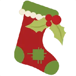 Christmas Stocking - red - green - No Watermark PNG