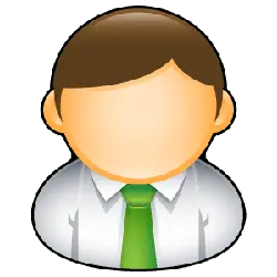 Cartoon Character with Green Tie - business - No Background PNG