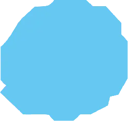 Blue Irregular Polygon - geometric shape - No Background PNG