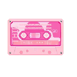Thank You Cassette - pixel art - Free PNG