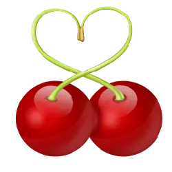 Heart-Shaped Cherries - red - Transparent Layer PNG
