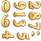 Golden Numbers - Free for Commercial Use PNG