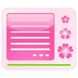Pink Sticky Note - flowers - Transparent Background PNG