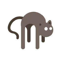 Gray Cartoon Cat - gray - Transparent Background PNG