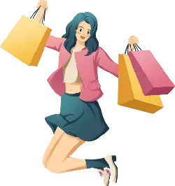 Shopping Enthusiast - jumping - PNG