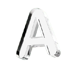 Metallic Letter A - reflective - Free PNG