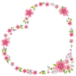Flower Garland - heart shape - Transparent Background PNG