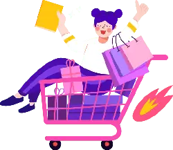 Shopping Girl - violet - High Resolution PNG