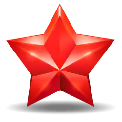Red Five-pointed Star - decoration - High Resolution PNG