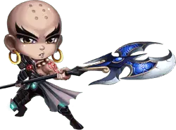 Bald Warrior - weapon - No Background PNG