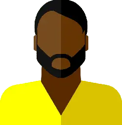 Black Man in Yellow Shirt - person - No Background PNG