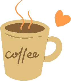 Coffee Cup - heart shape - PNG Images