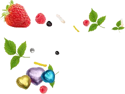 Strawberry、 Raspberry、 Blackberry、 Leaves、 Candy Hearts - food - Lossless PNG