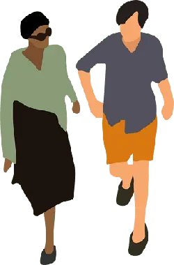Woman in Skirt and Man in Shorts - illustration - Free PNG