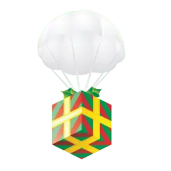 Parachute Gift Box - colorful - No Background PNG