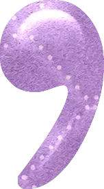 Purple Number 9 - shiny - Free Download PNG