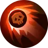Flaming Skull Badge - logo - No Background PNG