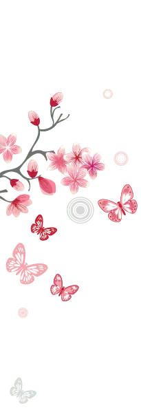 Cherry Blossoms and Butterflies - PNG Images