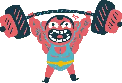Weightlifter Cartoon Character - muscle - PNG