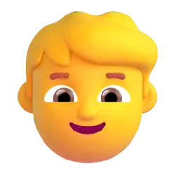 Smiling Yellow Hair Boy Emoji - hair - Transparent Background PNG