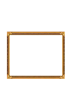 Gold Frame - frame - rectangle - No Background PNG